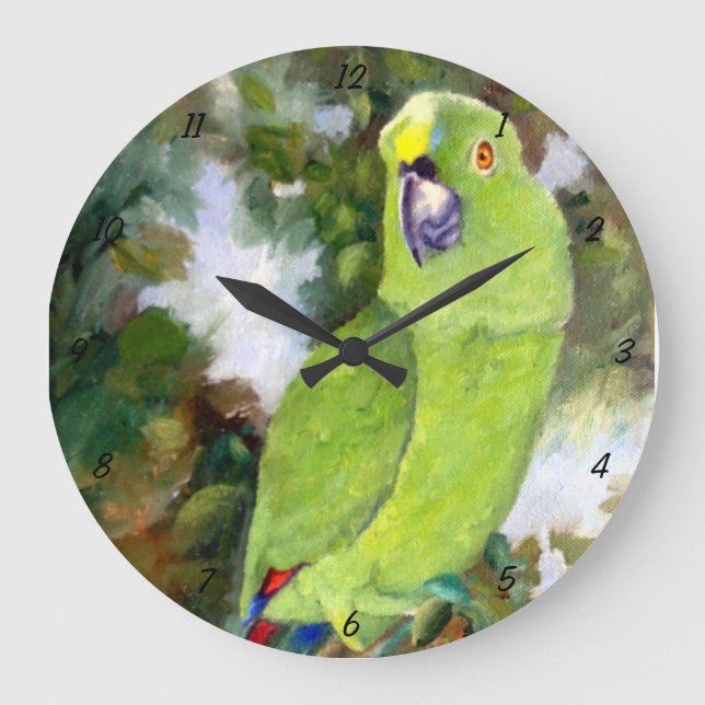 Cydney Yellow Naped Parrot Large Clock (Front)
