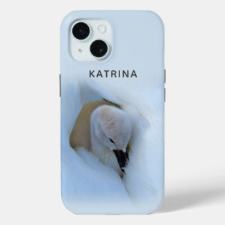 Cygnet nestled in swan iPhone 15 case