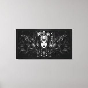 Cyiria Queen Of The Dark Realm Fractal Portrait Canvas Print