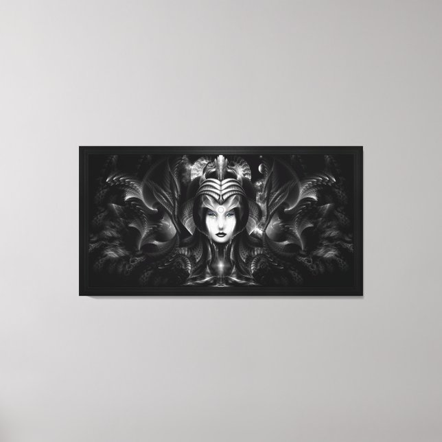 Cyiria Queen Of The Dark Realm Fractal Portrait Canvas Print (Front)
