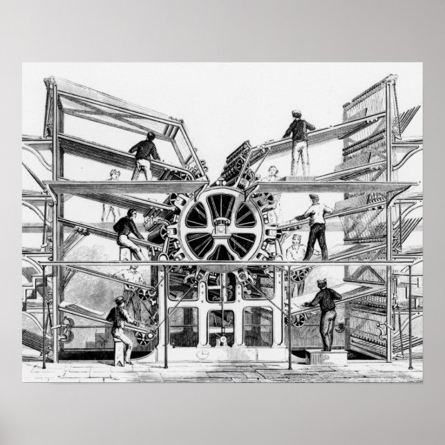 Cylinder printing press invented by Richard March Poster (Front)