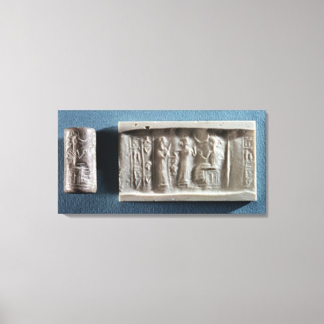 Cylinder seal depicting an evocation to the canvas print (Front)