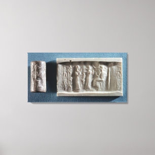 Cylinder seal depicting an evocation to the canvas print