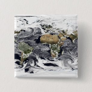 Cylindrical equidistant projection 15 cm square badge