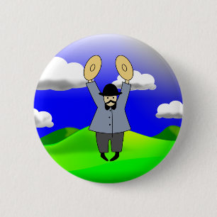 Cymbalist - Musician Playing Cymbals 6 Cm Round Badge