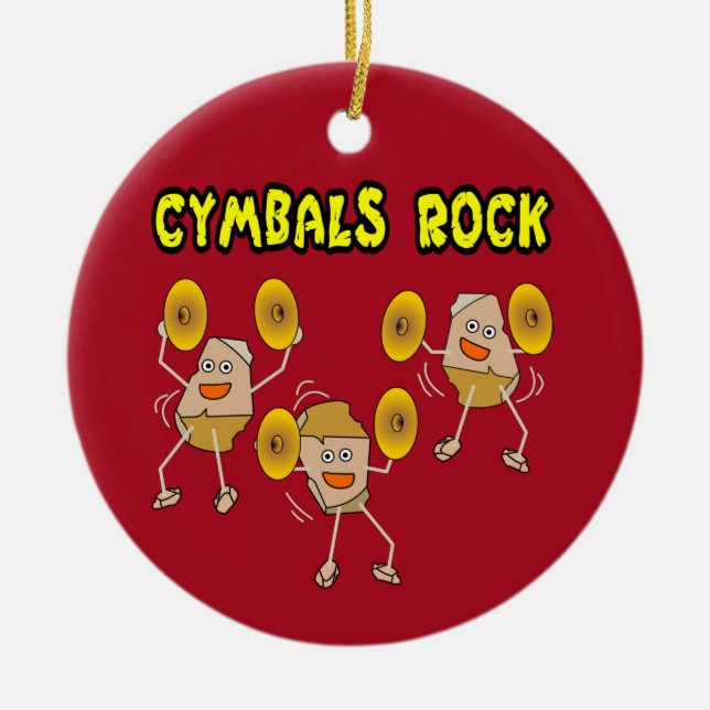Cymbals Rock Ceramic Tree Decoration (Front)