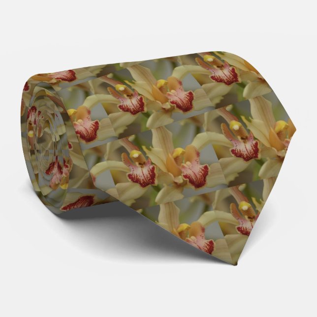 Cymbidium Delight Men's Tie (Rolled)