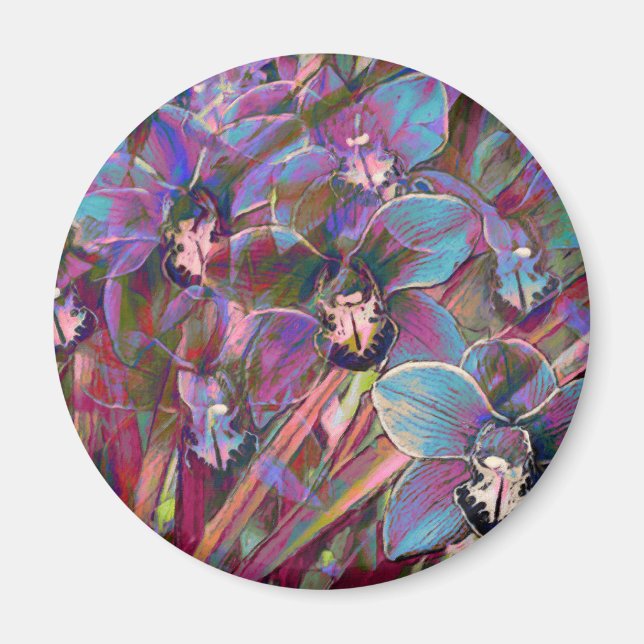 Cymbidium Orchid Carnival Magnet (Front)