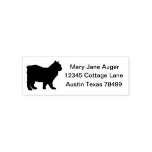 Cymric Cat Personalised Self Address Self-inking Stamp