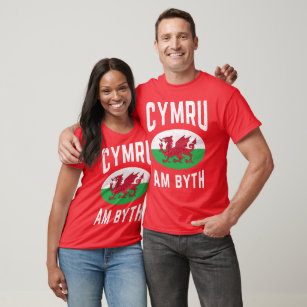 Cymru Am Byth Wales Flag Proud Welsh Vintage Rugby T-Shirt