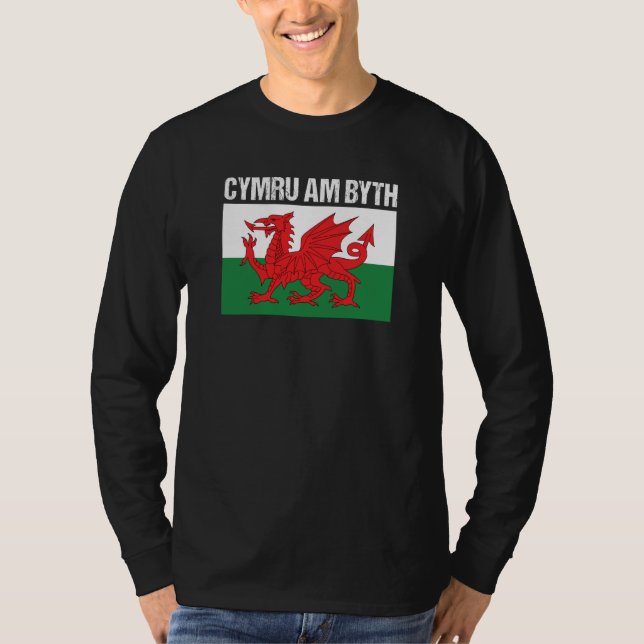 Cymru Am Byth Welsh Flag Wales T-Shirt (Front)