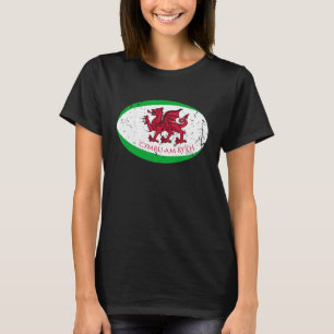 Cymru Am Byth Welsh Rugby Ball Fans T-Shirt