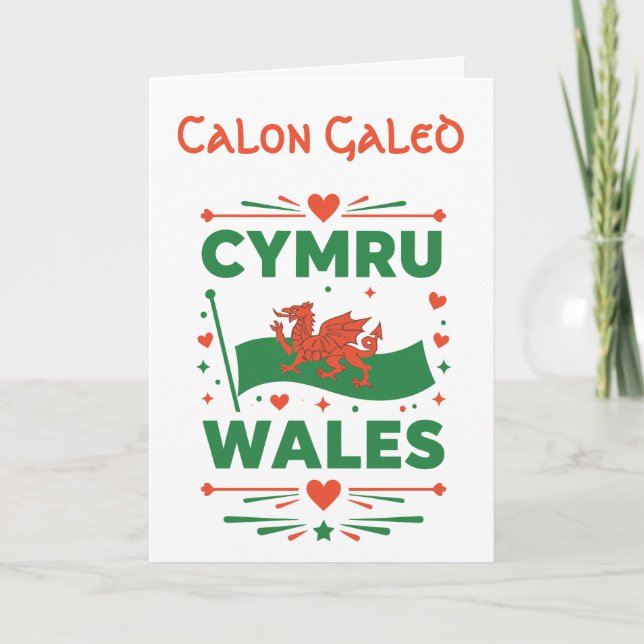 Cymru Red Dragon Wales Card (Front)