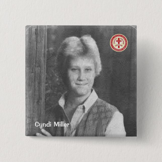 Cyndi Miller 15 Cm Square Badge (Front)
