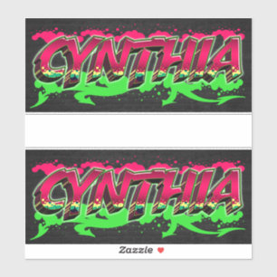 Cynthia First Name Graffiti Sticker