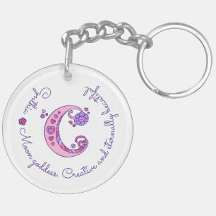 Cynthia monogram C name and meaning keyring