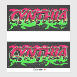 Cynthia Vorname Name Graffiti Aufkleber Sticker