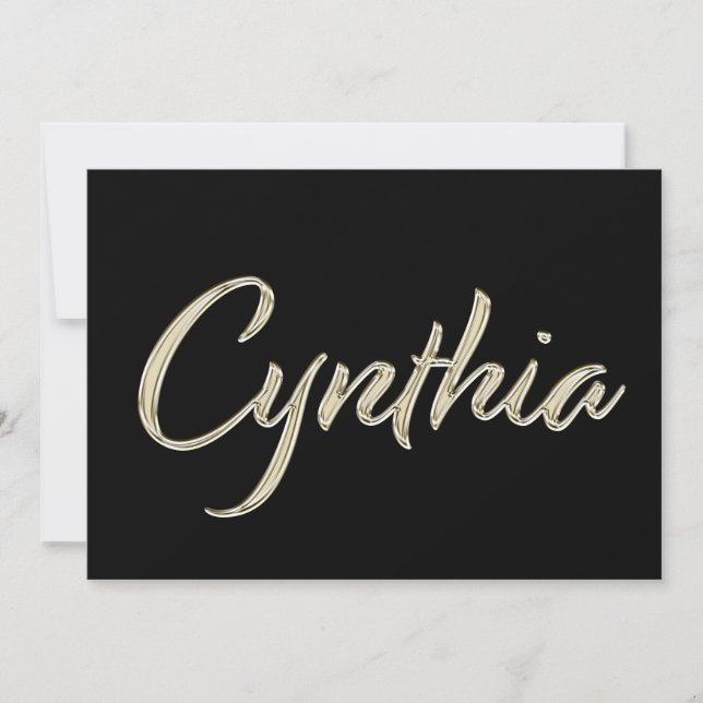 Cynthia white gold Handwriting Card (Front)