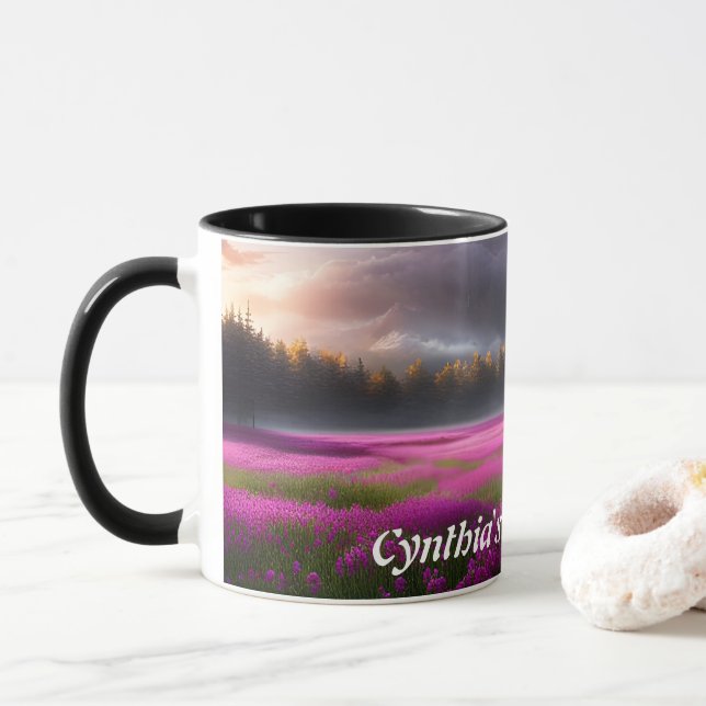 Cynthia's Morning Tea Personalised Customisable Mug (With Donut)