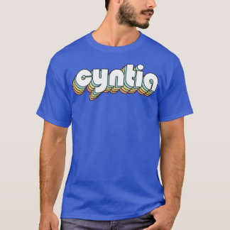 Cyntia Retro Rainbow Typography Faded Style T-Shirt