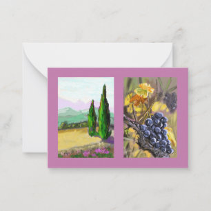 Cypress and grape Provence decorative card. Card