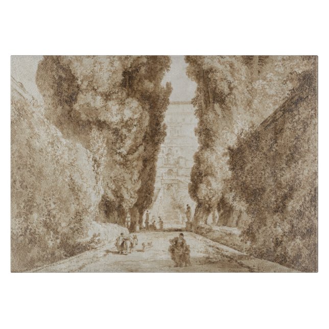 Cypress Avenue at Villa d Este Tivoli by Fragonard Cutting Board (Front)
