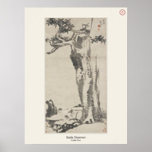 Cypress, Daylily and Wagtail - Bada Shanren Style Poster