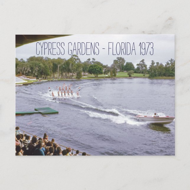 Cypress Gardens Water Ski Show Vintage Inspired Postcard (Front)