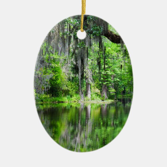 Cypress Lake Oval Ornament (Front)