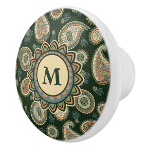 Cypress Paisley Pattern Ceramic Knob