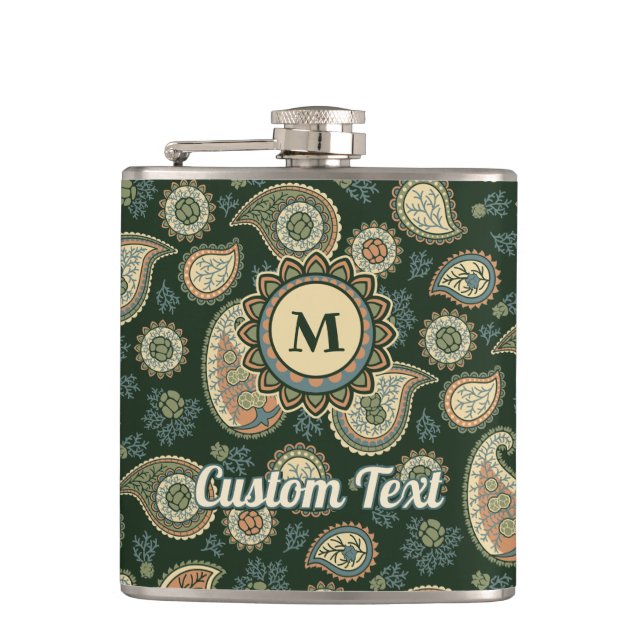Cypress Paisley Pattern Flask (Front)