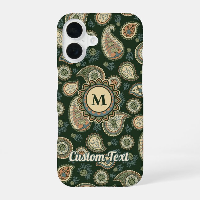 Cypress Paisley Pattern iPhone 16 Case (Back)