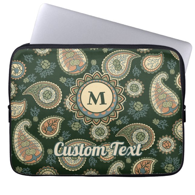 Cypress Paisley Pattern Laptop Sleeve (Front)