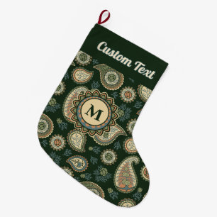 Cypress Paisley Pattern Large Christmas Stocking