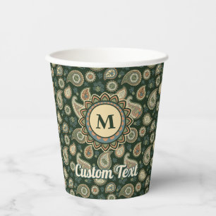 Cypress Paisley Pattern Paper Cups