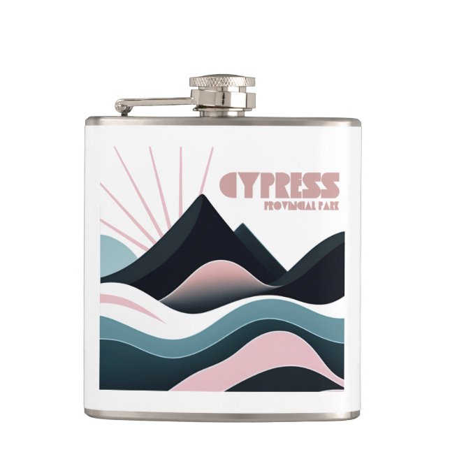 Cypress Provincial Park Coloured Hills Hip Flask (Front)