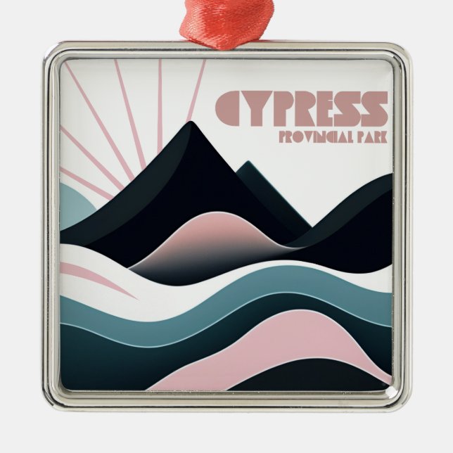 Cypress Provincial Park Coloured Hills Metal Tree Decoration (Front)