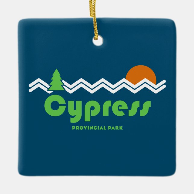 Cypress Provincial Park Retro Ceramic Ornament (Front)