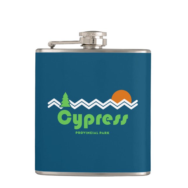 Cypress Provincial Park Retro Hip Flask (Front)