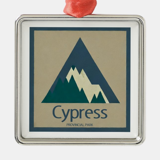 Cypress Provincial Park Rustic Metal Tree Decoration (Front)