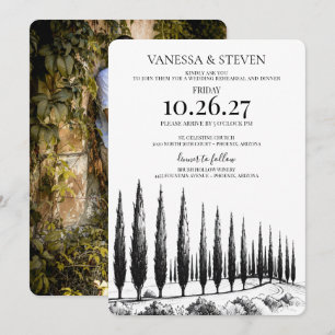 Cypress Tree Wedding Rehearsal Dinner Invitation