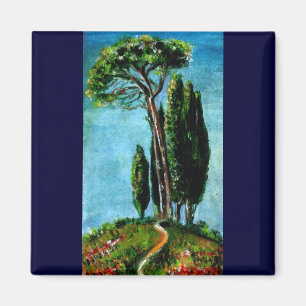 CYPRESS TREES AND MEDITERRANIAN PINE IN TUSCANY MAGNET