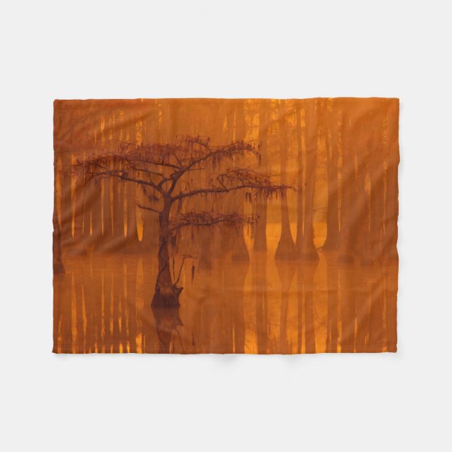 Cypress Trees | George Smith State Park Fleece Blanket (Front (Horizontal))
