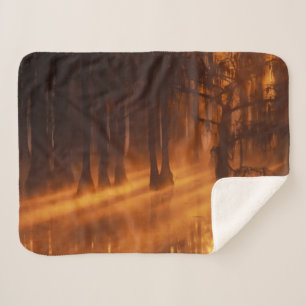 Cypress Trees   George Smith State Park Sherpa Blanket