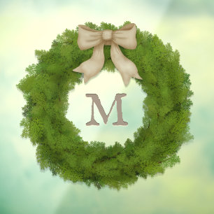 Cypress Wreath With Rustic Bow Custom Monogram