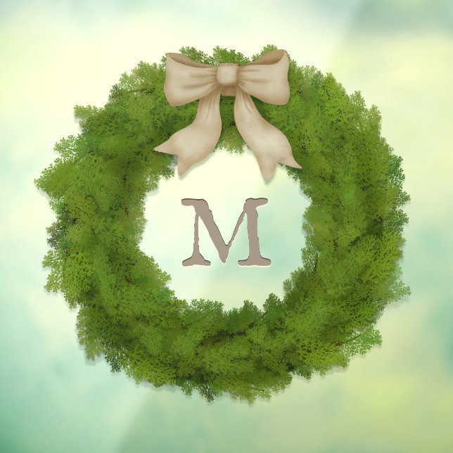 Cypress Wreath With Rustic Bow Custom Monogram (Sheet 3)