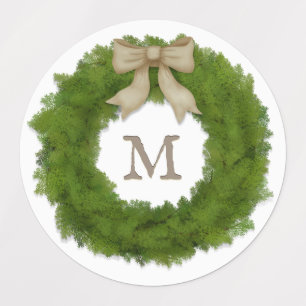 Cypress Wreath With Rustic Bow Custom Monogrammed