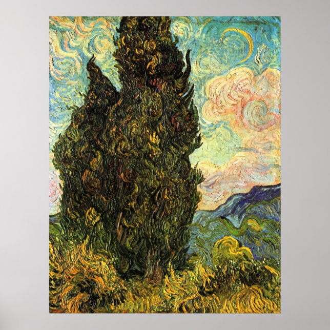 Cypresses by Vincent van Gogh Poster (Front)