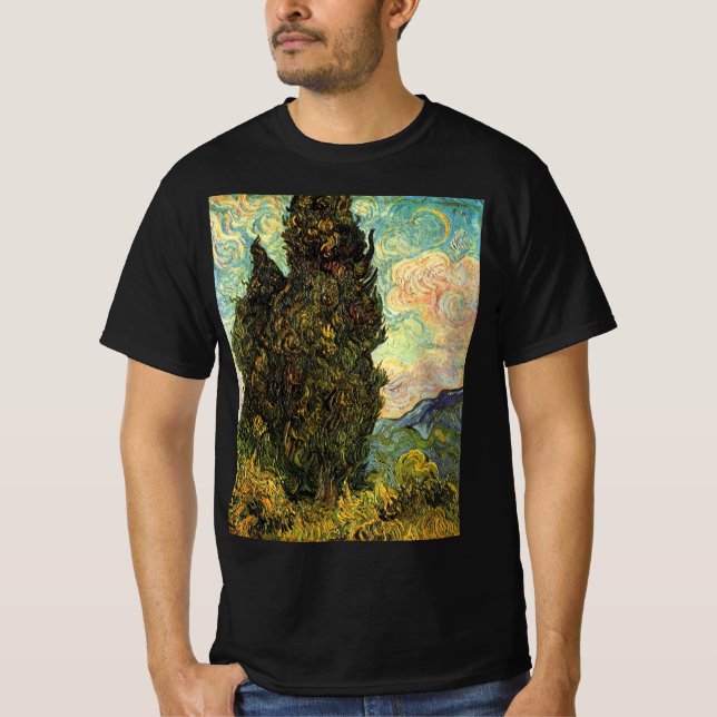 Cypresses by Vincent van Gogh T-Shirt (Front)