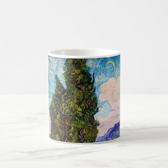 Cypresses, Van Gogh Coffee Mug (Center)
